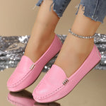 Women's Gold Buckle Slip On Loafers