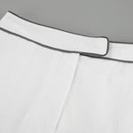 Black and White Contrast Cotton and Linen Shirt and Shorts Two-piece Set