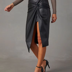 Modena Curve Leather Skirt
