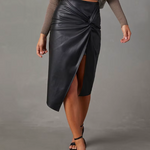 Modena Curve Leather Skirt