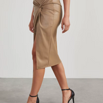 Modena Curve Leather Skirt