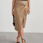 Modena Curve Leather Skirt