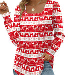 Zeagoo Long Sleeve Shirts Square Neck Pleated Tunic Tops