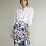 Zeagoo Midi Skirt High Waisted Solid Satin Dress
