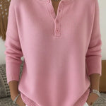 Ernesta | Henley Button-Down Knit Sweater