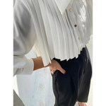 Elise Pleated Button-Up