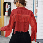 Long Sleeve Crop Denim Jacket - Zeagoo (Us Only)