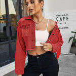 Long Sleeve Crop Denim Jacket - Zeagoo (Us Only)
