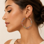 Rhinestone Hoop Earrings
