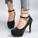 Ariana Shimmer Platform Heels