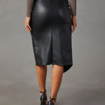 Modena Curve Leather Skirt
