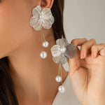 Iris Flower Drop Earrings