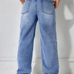 Women's Distressed Wide Leg Jeans