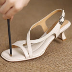 Savina Leather Heels