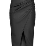 Overlayed Vegan Leather Skirt