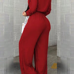 Women's Shirt Style Wide Leg Jumpsuit