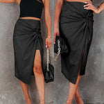 Modena Curve Leather Skirt
