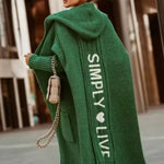 Women's Long Hooded Knit Cardigan
