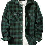 Men's Brushed Plaid Long Sleeve Shirt