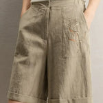 Women's High Waist Wide Leg Bermuda Shorts