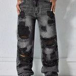 Women's Distressed Wide Leg Jeans