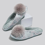 Aurora Satin Pom Slippers