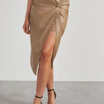 Modena Curve Leather Skirt