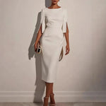 La Scintilla | ELEGANT DRESS WITH OPEN SLEEVES EMBELLISHED WITH PEARLS