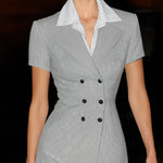 Zeagoo Women's Chic Double-Breasted Blazer Dress