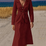 Zeagoo Women's Chic 100% Cotton A-Line Shirt Dress
