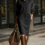Zeagoo Women's Casual Sporty Hooded Midi Dress