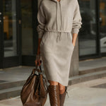 Zeagoo Women's Casual Sporty Hooded Midi Dress