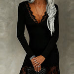 Zeagoo Elegant Lace-Trimmed Knit Dress for Women Casual Summer Vacation 2026