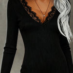 Zeagoo Elegant Lace-Trimmed Knit Dress for Women Casual Summer Vacation 2026
