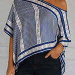 Elegant Scarf Style Satin Printed Top