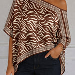Elegant Scarf Style Satin Printed Top
