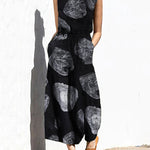 Printed Elastic Waist Jumpsuit