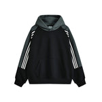 KZZ Men's Autumn Street Style Color Block Simple Pullover Hoodie