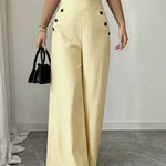 Elegant High-Rise Wide Leg Pinstripe Pants