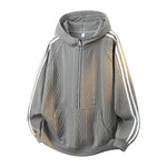 KZZ Men's cable knit half-zip loose hoodie