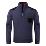 KZZ Men's half-zip sweater with a zippered pocket