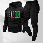 KZZ Men's casual sports long-sleeved hooded jacket and trousers
