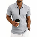 Men's Textured Short Sleeve Polo