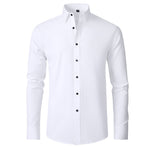 KZZ Men's Long Sleeve Dress Shirt Modern Slim Fit