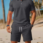 KZZ Casual sportswear versatile slim fit short-sleeved fashion suit for men