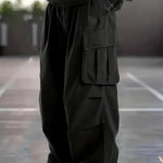 KZZ Loose Lightweight style Sports Pants Men Trousers Large pocket cargo casual trousers