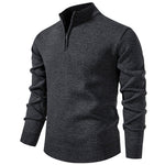 KZZ Men's Quarter Zip Sweater Slim Fit Lightweight High Neck Pullover Casual Sweater