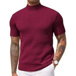 KZZ Ribbed Knit Pullover Solid Tee