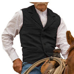 KZZ Men's Tweed Cowboy Vests Retro Elderly Aged Adult Men's Vintage Western Casual Business Vests