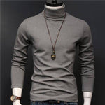 KZZ Sculpted Style Men's Lightweight Pullover Top Slim Fit Turtleneck